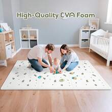 Baby Foam Play Mat, 72x48 Crawling Mat, Floor Mats For Kids For Baby With Interlocking Floor Tiles, Toddler Play Mats For Indoor And Outdoor, Easy To Clean Playroom Playmats - Đốm xanh - Xem 7