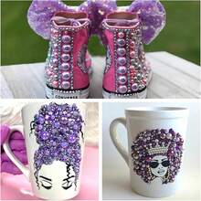 2368 piezas de perlas de resina y rhinestones planos de 3-10mm de colores variados, suministros de manualidades y joyería DIY para decorar estuches de teléfono, espejos de maquillaje, tazas, zapatos - Blanco - Ver 5