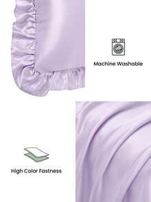 1 vỏ gối ren satin, mềm mại như lụa, nhẹ nhàng cho tóc và da, sang trọng, cực kỳ mềm mại và thoáng khí, không kèm ruột gối, có thể giặt máy, phù hợp cho phòng ngủ gia đình và ký túc xá sinh viên, đạt chứng nhận Oeko-Tex. - Khoai môn tím - Xem 5