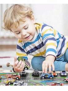 20/30/60pcs Children Toy Cars With Pull & Push Mechanism, Random Car Pattern & Color, Compact Friction Toy Cars, Great Gift For Kids, Christmas, New Year, Back To School