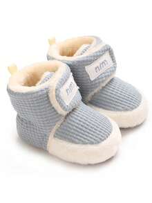 Nuevas zapatillas de invierno y otoño con terciopelo añadido y grosor grueso, zapatos para caminar de bebé