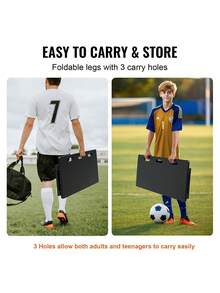 Sturdy Durable Soccer Rebounder Board, 40"X16" Portable Soccer Wall With 2 Angles Rebound, Foldable HDPE Kickback Rebound Board, For Solo & Group Training, Shooting Drills, Lightweight Soccer Practice Wall,Soccer Training Equipment For Passing & Shooting Practice.Sports & Outdoor,Team Sports,Soccer Stadium Equipment.Become A Soccer Superhero! With The 40-Inch Professional Soccer Rebound Board, Your 24/7 Personal Trainer! - 黑色 - 查看 11