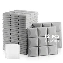 OLOEY 12 piezas de paneles de espuma de reducción de ruido de 12x12x2 pulgadas con cabeza de seta, materiales de aislamiento acústico para decoración del hogar