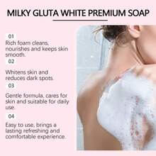 70g Milk Body Moisturizing Soap, Gentle Cleansing And Nourishing For Skin, Moisturizing And Refreshing Body Wash. Rich Lather Cleanses, Nourishes And Maintains Smooth Skin.