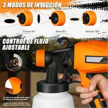 Pistola Para Pintar 800w Alto Voltaje Pistola De Pintura Electrica,harmei Pulverizador De Paint Con Recipiente De 1000 Ml Y 3 Modos De Pulverización,para Pintura De Automotriz,casas,paredes,muebles - Tipo de Enchufe A USA (110-127V) - Ver 4