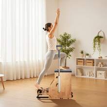Pilates Chair, Split-Pedal Stability Combo Chairs With Handles, Rubber Wood Frame Yoga Fitness Trainer, Exercise Reformer, Pilates Resistance-Workout Equipment, For Home Gym Studio Workout - Ghế tập Pilates Step-Up (kim loại + gỗ) - Xem 9
