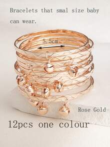 12pcs Girls & Teens Jingle Bell Bracelets, Suitable For Daily Wear - one-size - View 27