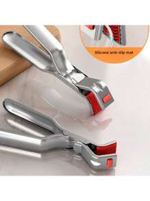 1 件加厚防滑不锈钢耐热夹，升级防滑夹口，不锈钢材质，家用必备防滑耐热夹，适用于蒸锅、烤箱、烘焙食物、盛放热碗碟