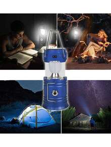 Lámpara Recargable Solar Linterna Camping Led,Linterna Solar para acampar, linterna LED plegable Solar recargable por USB, luces colgantes de emergencia para acampar al aire libre - Multicolor - Ver 11