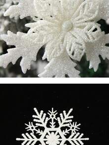 Plastic White Snowflake Hanging Ornaments, Christmas Snowflake Garland For Window, Christmas Tree, Party Decoration