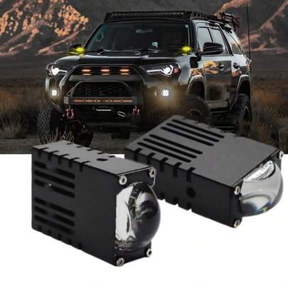  2pcs Grille Led Lights Motorcycle Driving Lights Three Color Lights White/Amber 3 Modes 1.5 Inch Car Fog Offroad 10000LM For SUV ATV Bike UTV Truck Boat Luces Led Para Carro Led Lights For Car Spot Lights Car Accessories For Men