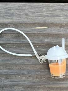 1-Piece Mini Bubble Milk Tea Keychain Cute PVC Pendant, Backpack Pendant, Car Pendant, Friend Gift, Holiday Gift, Creative Backpack Key Chain, Simulated Post-Meal Bubble Milk Tea Cup, Cat Ear Straw Cup, Self-Made Cream Glue Keychain Pendant, Accessory, Suitable For University Campus And Commuting Fun, Korean Style Personalized And Cute Style, Campus Graduation Season Gift