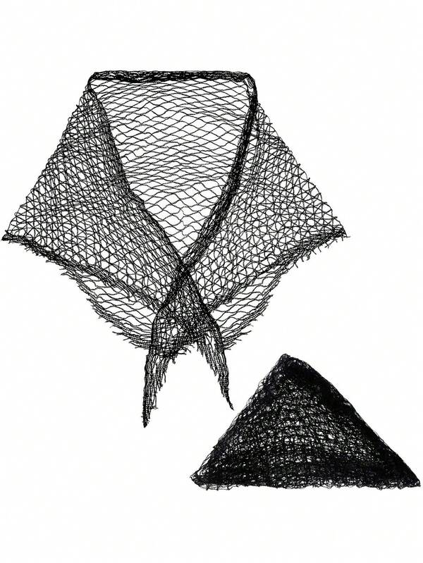 1 pieza Accesorio para el cabello, Malla triangular de Baotou, Accesorios de malla de Baotou, Pañuelo para la cabeza, Diadema de belleza para el cabello, Bolsa de cubierta, Accesorio de belleza para el hogar, Regalo para mujeres