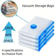 Extra Large Vacuum Storage Bag Set, Space-Saving, Reusable, Waterproof And Moisture-Proof Compression Bags, Suitable For Clothes And Bedding, Travel Luggage, Blankets, Quilts, Ideal For Dormitories, Wardrobes, And Moving - XXL (4 chiếc) - Xem 2
