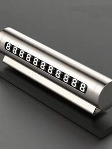 1pc Car Temporary Parking Permit, Roller Movable Car Number Plate, Creative Metal Parking Plate