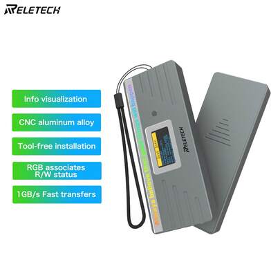 Reletech ​M.2 NVMe SSD Enclosure - USB 3.2 Gen 2 (10Gbps) Aluminum External SSD Case​