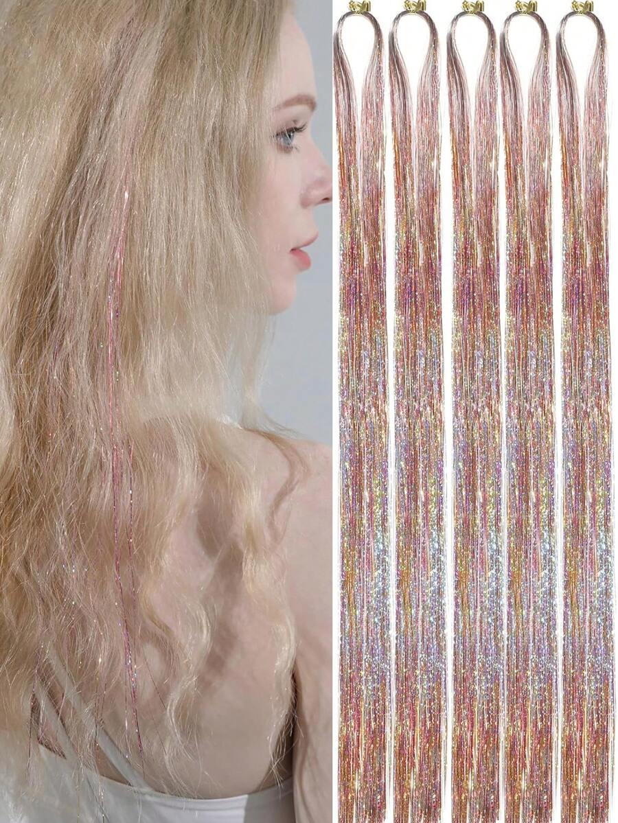 Dây kim tuyến lấp lánh, tóc nối kim tuyến hologram, chịu nhiệt, lấp lánh cho tiệc Giáng sinh và Năm mới. - Ombre - Xem 1