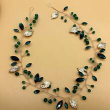 1 Stück grüner Haarschmuck, handgemachte Braut Krone Haarclip, geeignet für Hochzeiten, Verlobungen, Bälle, Weihnachten