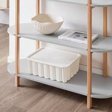 SoBuy Bookshelf Multifunctional Shelf Standing Shelf With 2 Shelves Coffee Table Sideboard Grey And Natural WHT Approx. 100x88x33cm HSTR01-H-HG