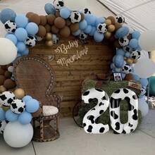 1pc 40-Inch Cow Print Foil Balloon, Large Size Decoration For Birthday, Anniversary, Party - Black and White - View 4