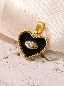 1 pezzo Ciondolo placcato in oro 18K in acciaio inossidabile, con design della Vergine Maria, croce, occhio del diavolo, tulipano bianco, per realizzare collane e orecchini, adatto per uso quotidiano, idea regalo