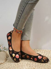 New Plus Size Women Comfortable Simple Round Toe Flat Casual Slip-On Shoes, Fashion Outdoor Wear For Autumn/Winter