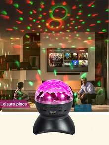 1 件 LED 无线 RGB 灯、KTV 彩色旋转投影灯、可充电水晶球灯、户外扬声器圣诞舞台灯、迪斯科球派对灯 - 彩色 - 查看 4