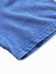 YUNCHIC - Áo thun nam kiểu vintage giặt mài, thiết kế đồ họa sáng tạo, dáng rộng thoải mái, nhẹ và thoáng khí, phù hợp cho các hoạt động ngoài trời mùa hè và mặc hàng ngày. - Màu xanh lam - Xem 4