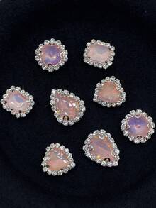 100pcs/Pack Rhinestone Rhinestones, DIY Sewing Decorations For Clothing, Shoes, Hats, Bags - Pink - View 4