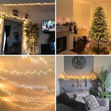 LIUChristmas Lights Clear White 50 Count 13ft Incandescent Mini Lights String Plug In Warm White With White Wire For Mantle Christmas Tree Indoor Outdoor Xmas Wedding Party Decorationschenxiao - ClearWhiteWhiteWire - Xem 4