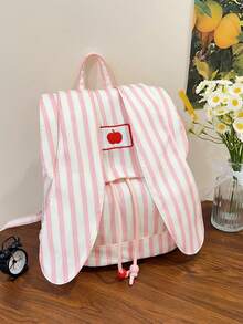 1 Stück College-Stil Rucksack mit süßen Hasenohren, großes Fassungsvermögen, vielseitiger Pendler-Rucksack für den Außenbereich, geeignet für alle Gelegenheiten, leichter Rucksack für den Schulstart, verstellbare Schultergurte, bequem und vielseitig, geeignet für Ausgehen, Outdoor, täglichen Gebrauch, ideal als Geschenk zum Schulstart (Sternanhänger nicht enthalten) - Rucksack mit Hasenohren - Übersicht 10