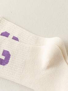 5 pares de calcetines hasta el tobillo con letra C para niños, versátiles y de estilo escolar casual, nuevos, transpirables, suaves y cómodos para adolescentes y estudiantes de secundaria en otoño, y calcetines populares para niños y niñas de secundaria y preparatoria