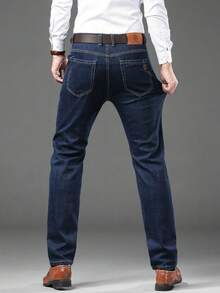 Men's Casual Thermal Lined Denim Jeans, Autumn/Winter