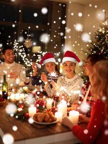 Gorro clásico de Navidad, tocado festivo, accesorio de disfraz unisex para fiestas navideñas, adecuado para decoraciones navideñas y fiestas de vacaciones.