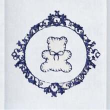 Soft 100% Cotton Double Embroidered Shoulder Diaper For Baby - Sea Arabesque Bear - View 2