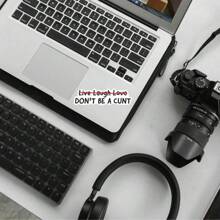 1/3/6 piezas Vive, ríe, ama - Pegatina de vinilo humorística con material de PVC para estuche de teléfono, broma de envejecimiento, pegatina gráfica divertida, meme divertido, regalos para ella, regalos de cumpleaños, pegatinas para adultos, mejores amigas