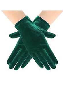 D EXCEED 1Pair 50s Women's Short Full-Finger Gloves – Elegant Accessories – For Opera Performances, Afternoon Tea Gatherings, Wedding Ceremonies, Vintage Cocktail Parties & Classic Formal Dinners​ Halloween