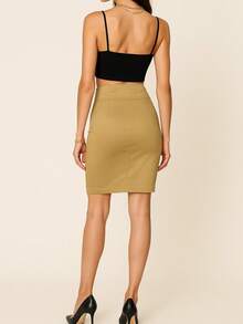 Women Skirts - Camel - View 2