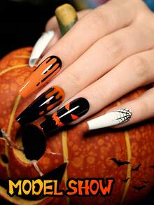 10ML YOKEFELLOW Orange Gel Nail Polish Set, Pumpkin Orange Color Red Black Semi-Permanent Fall Acrylic Nails Set Collection For Nails Soak Off UV/LED For Home Salon Nail Art DIY And Holiday Gift Collection For Women Girls - 彩色 - 查看 4