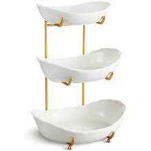 Fruit Bowl For Kitchen Counter - 3 Tier Fruit Basket With Metal Stand, Tiered Fruit Stand For Countertop, Kitchen Counter Decor, Kitchen Decor, Fruit Basket, Snack, Nuts, Cake, Dessert