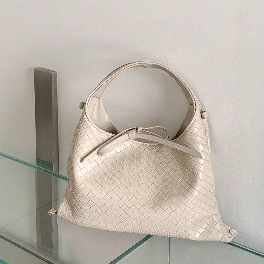 Borsa intrecciata retrò di nicchia, piccola borsa a mano, borsa a tracolla e a spalla versatile e di alta qualità per donna - 1 pezzo