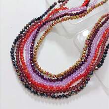 4mm Cuentas de cristal de vidrio facetadas de color recubierto, 6 hebras/bolsa, aproximadamente 720 piezas, cuentas espaciadoras sueltas para hacer joyas, accesorios DIY, pulseras, collares, accesorios de ropa