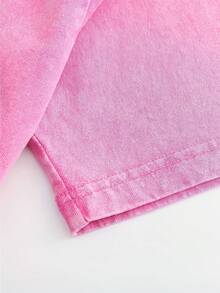 Men's Pattern Washed T-Shirt - Double Sided Printing, 100% Cotton, Short Sleeved, Summer Casual T-Shirt, Black With White Star Design, Loose Fit, Machine Washable, Daily T-Shirt | Loose Fit Shirt | 100% Cotton T-Shirt, Cotton T-Shirt - Màu Hoa hồng đỏ - Xem 5