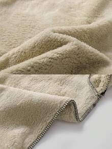 1pc Men's Fleece Crewneck Sweatshirts, Winter Thick Add Thermal Lined Wool Lining Pullover Gift For Boyfriend - Black - View 5