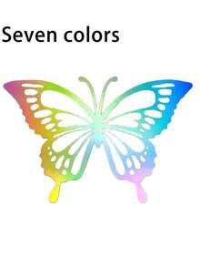 1pc Fashionable Butterfly Car Sticker, Reflective Butterfly Floral Engine Hood Car Decal