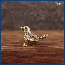 Vintage Decorative Mini Retro Brass Bird Statue, Retro Sparrow Sculpture For Living Room, Bedroom, Home Office Desk Decor, Gold Animal Ornament Figurine, Cute Desk Accessory, Kitchen/Office Whiteboard Storage Cabinet Personalized Decor, Housewarming & Gift - 銅色 - 查看 23