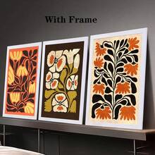 3pcs Vintage Floral Canvas Art Home Decoration, Moisture-Proof Wall Decoration, Suitable For Living Rooms, Bedrooms, Kitchens, Cafes, Bars, Decorations, Dormitories, Home Wall Decoration Optional Wooden Frame - Multicolor - View 19