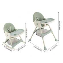WUPYI 3-in-1-Hochstuhl in Mintgrün Für Kinder Mit Essteller Und 4 Rädern, Kombi-Hochstuhl, Wächst Mit Ihrem Kind Mit, Essstuhl Für Kinder Ab 6 Monaten Und Kleinkinder,Babygeschenk