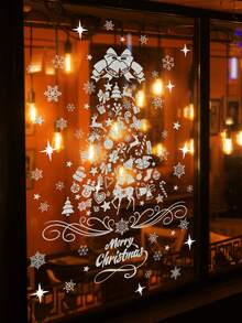 1/2sets Christmas Wall Sticker, Gold Silver Christmas Elements Christmas Tree Snowflake Glass Sticker Window Sticker, Home Holiday Decoration, Static Adsorption, Removable, No Electricity Required.Perfect And Christmas Gift For Lovers, Parents And Friends. Christmas Decorations Christmas Decoration Christmas Decorations Home Home Decor Room Decor