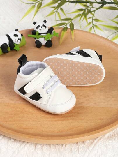 1 Pair Unisex Infant Toddler Hook And Loop Design Casual Sports Shoes, Suitable For 0-3 Months Infant Boys Girls, Fit For Spring, Autumn, Winter